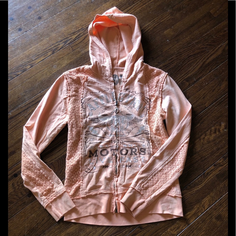 American customs hood sweatshirt with graphic